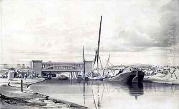 Bridge over the Regents Canal Oil Painting by John Cooke Bourne