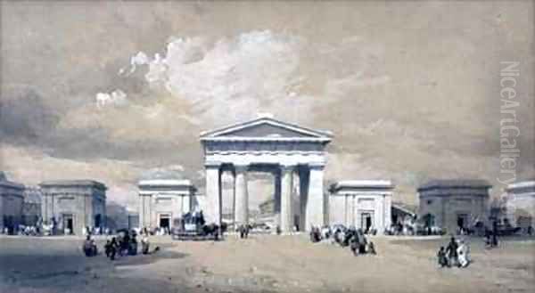 Euston Arch Oil Painting by John Cooke Bourne