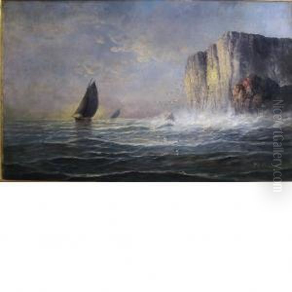 Red Rocks On The Pacific Ocean Oil Painting by Franklin Briscoe