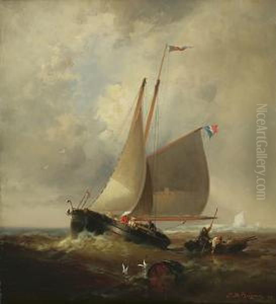 Retrieving The Barrel Oil Painting by Franklin Briscoe