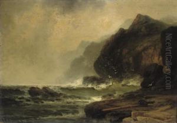 Along The Welsh Coast Oil Painting by Franklin Briscoe