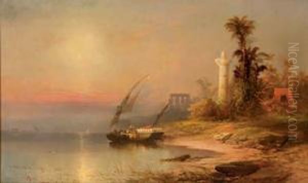 Sunset In The Orient Oil Painting by Franklin Briscoe