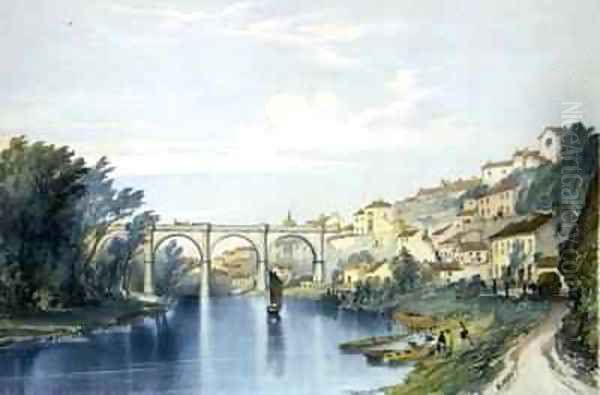 Knaresborough Viaduct Oil Painting by John Cooke Bourne