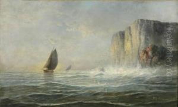 Rocks On The Pacific Ocean Oil Painting by Franklin Briscoe