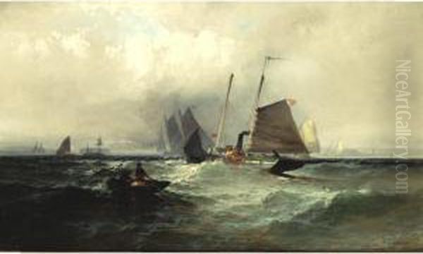 Breezy Weather, New York Bay Oil Painting by Franklin Briscoe