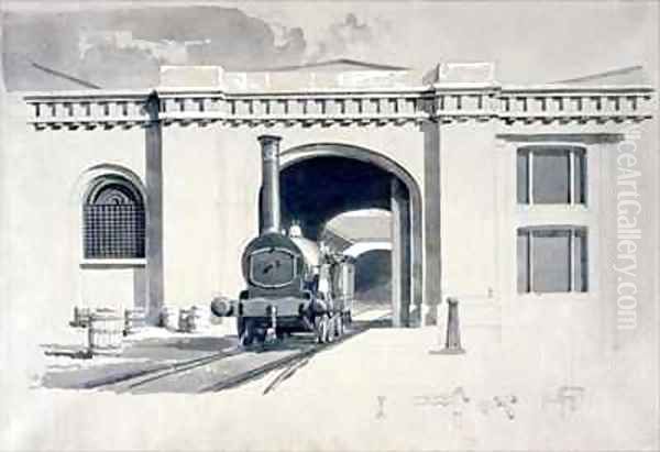 Locomotive Engine House, Camden Town Oil Painting by John Cooke Bourne