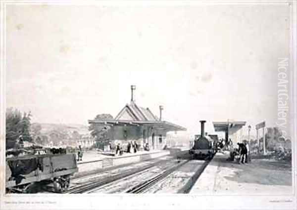 Pangbourne Station Oil Painting by John Cooke Bourne