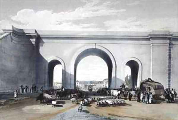 Railway Bridge at Chippenham, Wiltshire Oil Painting by John Cooke Bourne