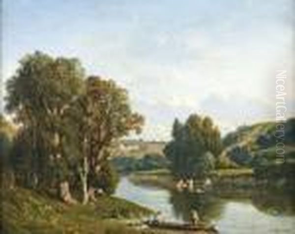 Bord De Riviere Oil Painting by Felix Saturnin Brissot de Warville