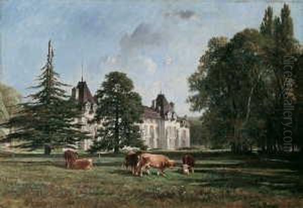 Signiert Unten Rechts: F. Brissot. Oil Painting by Felix Saturnin Brissot de Warville