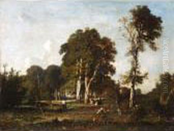 Landscape With Figures Oil Painting by Felix Saturnin Brissot de Warville