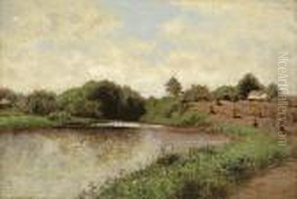 On The Battenkill River Oil Painting by John Bunyan Bristol