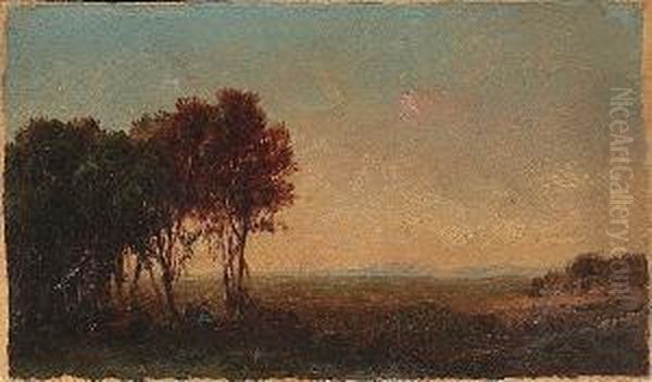 An Extensive Landscape At Dusk Oil Painting by John Bunyan Bristol