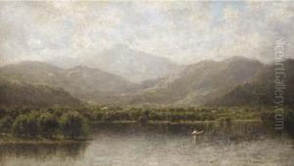 A Fisherman On An Oriental Bay Oil Painting by John Bunyan Bristol