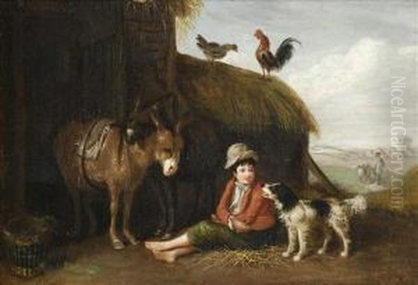 The Farmyard Oil Painting by Edmund Bristow