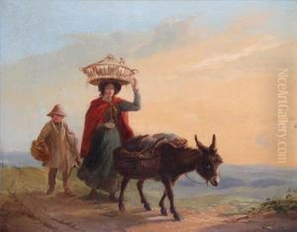 Off To Market Oil Painting by Edmund Bristow