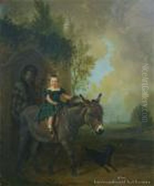 The Riding Lesson Oil Painting by Edmund Bristow