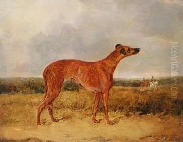 Greyhound, Riders In The Distance Oil Painting by Edmund Bristow