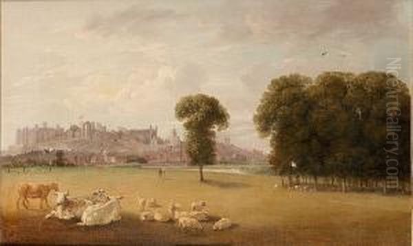 A View Of Windsor Castle Oil Painting by Edmund Bristow