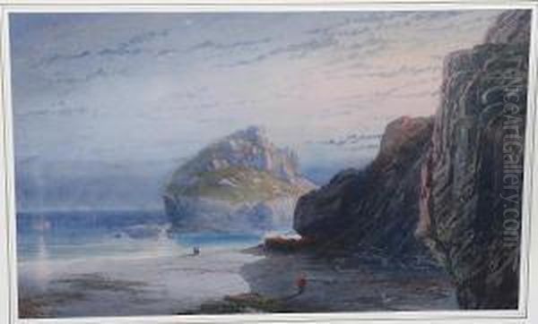 Coastal Scene Oil Painting by Charles Edward Snr Brittan