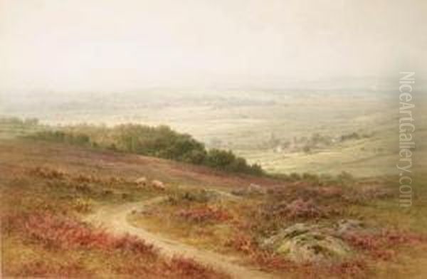 Looking Towards Meavy, Yelverton, Dartmoor; And Near Walsetton,dartmoor Oil Painting by Charles Edward Snr Brittan