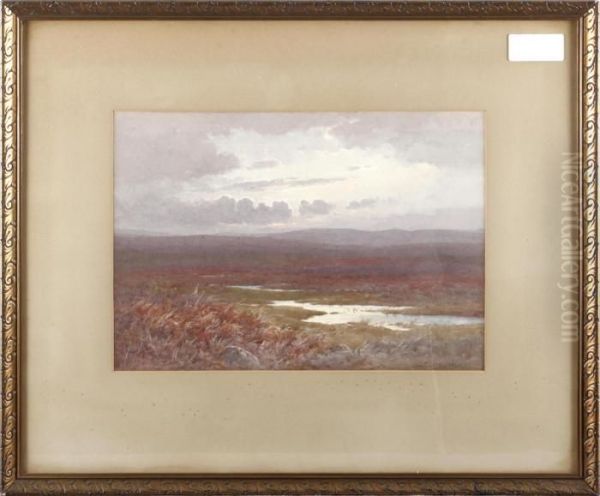 A Moorland Landscape, Possibly Dartmoor Oil Painting by Charles Edward Ii Brittan