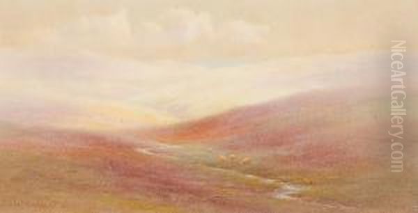 Plyin Valley Oil Painting by Charles Edward Ii Brittan