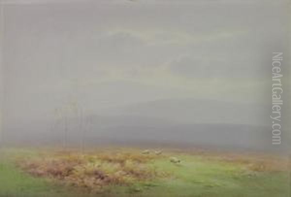 Jnr. In The Heart Of The Moor15 X 21in Oil Painting by Charles Edward Ii Brittan