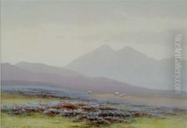 Rannoch Moor Perthshire Oil Painting by Charles Edward Ii Brittan