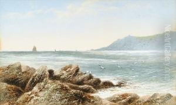 Entrance To Plymouth Sound Oil Painting by Charles Edward Ii Brittan