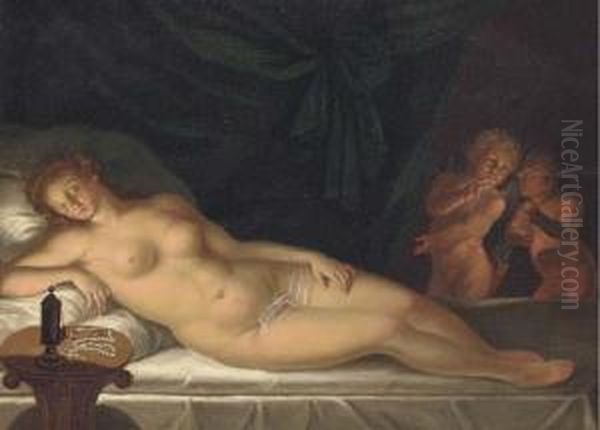 Sleeping Venus Oil Painting by Karl Brulloff