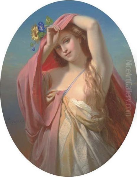 Flora Oil Painting by Constant Joseph Brochart