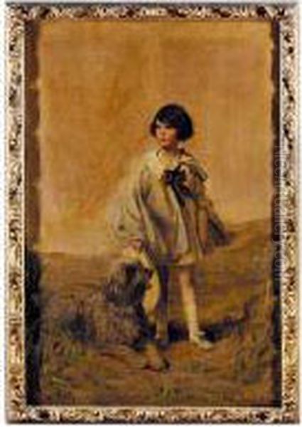 Penelope, Daughter Of Douglas Walker Esq Oil Painting by Charles Edmund Brock