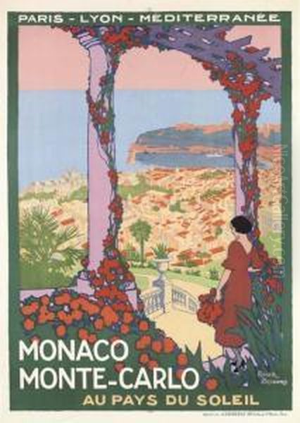 Monaco, Monte-carlo Oil Painting by Roger Broders