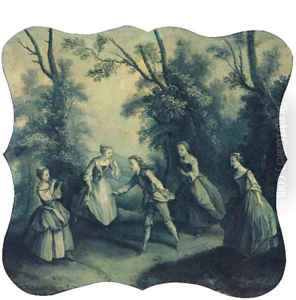 A game of catch in a glade Oil Painting by Francois Boucher