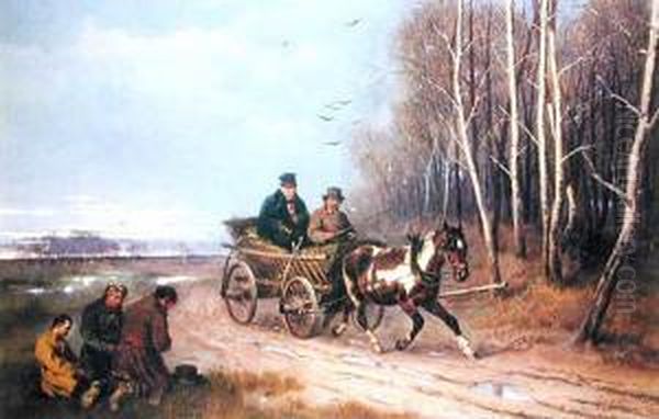 Z Wiatykiem Oil Painting by Joseph Ii Brodowski