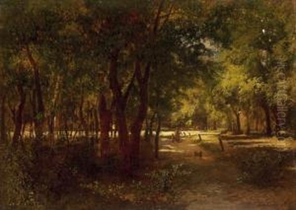 Sunlit Promenade Oil Painting by Sandor Brodszky