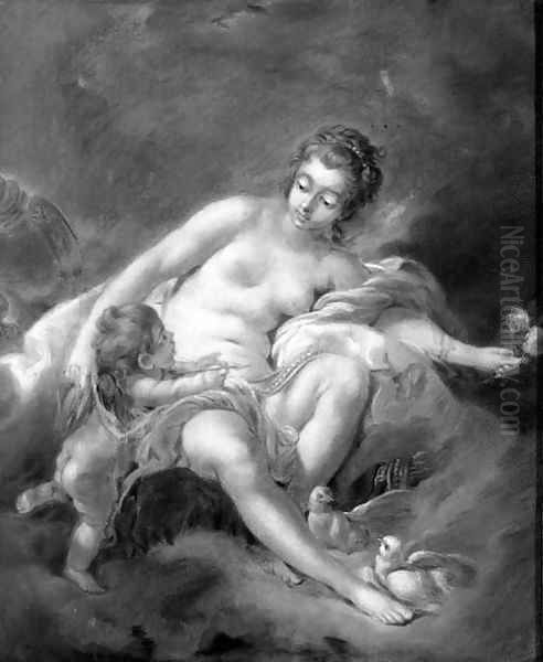 Venus playing with Cupid Oil Painting by Francois Boucher