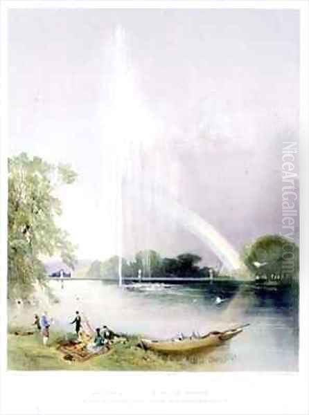 The Great Fountain, Enville Gardens Oil Painting by E. Adveno Brooke