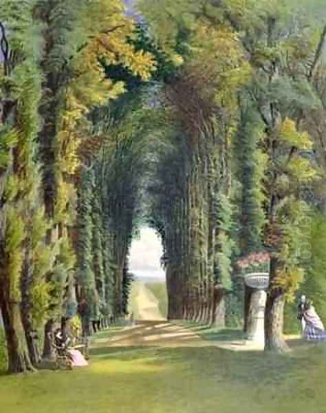 Vista in the Gardens of Teddesley Oil Painting by E. Adveno Brooke