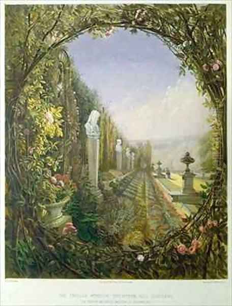 The Trellis Window, Trentham Hall Gardens Oil Painting by E. Adveno Brooke