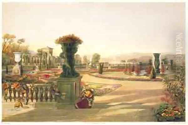 The Parterre, Trentham Hall Gardens Oil Painting by E. Adveno Brooke