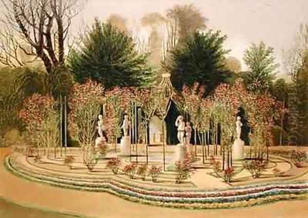 The Rose Garden at Nuneham Courtney, Near Oxford Oil Painting by E. Adveno Brooke