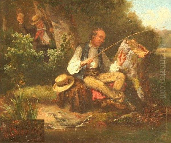 Der Beobachtete Angler Oil Painting by Valentin Walter Bromley