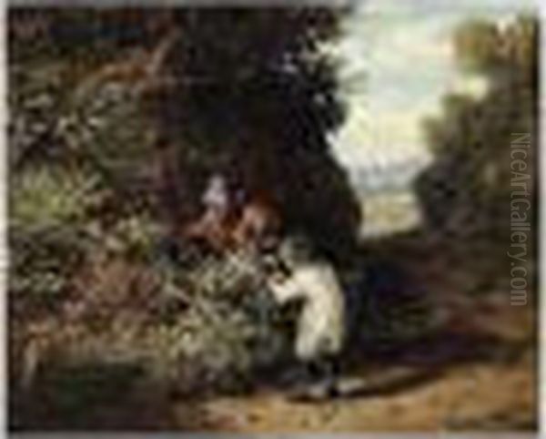 The Blackberry Gatherers Oil Painting by Valentin Walter Bromley