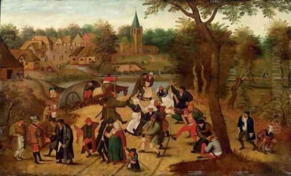 The return from the Kermesse Oil Painting by Pieter The Younger Brueghel