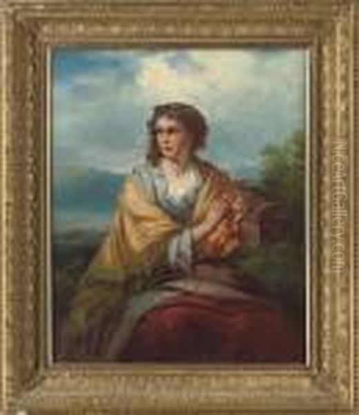 Portrait Of A Girl Oil Painting by Thomas Brooks