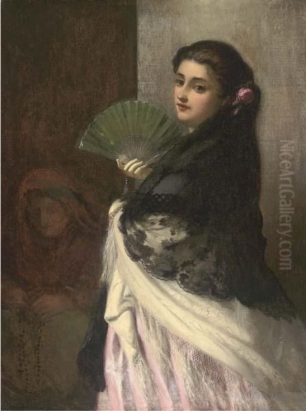 A Spanish Girl With Her Duenna Oil Painting by Thomas Brooks