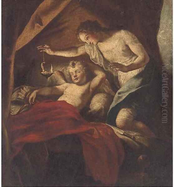 Cupid and Psyche Oil Painting by Antonio Bellucci