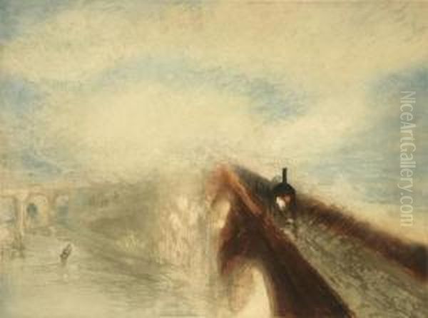 Rain, Steam And Speed Oil Painting by Auguste Brouet